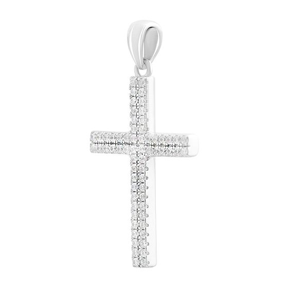 Silver cross with phianites
