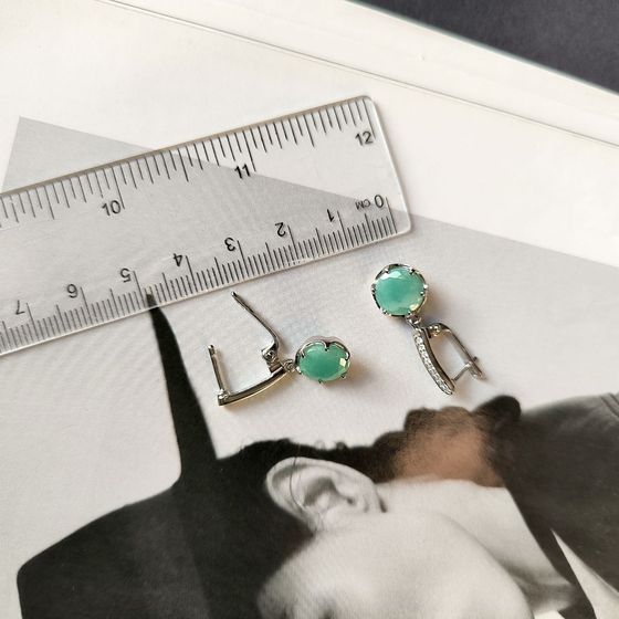 Срібні сережки зі смарагдом 5.533ct