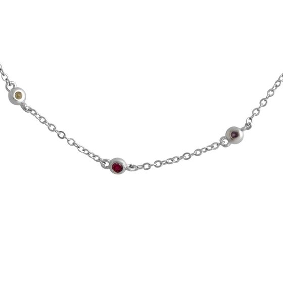 Silver necklace with phianites