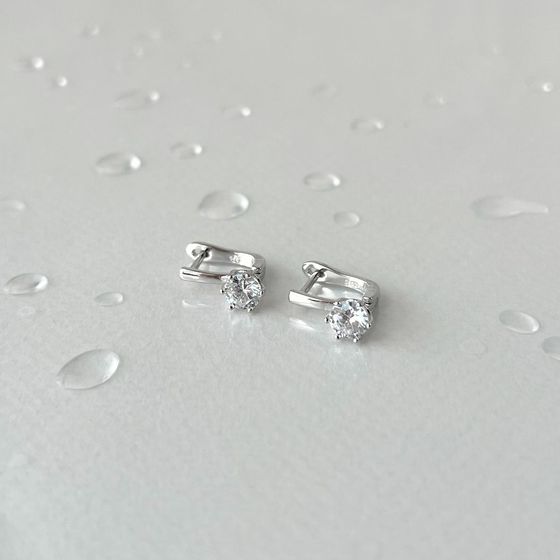 Silver Earrings with Fianites