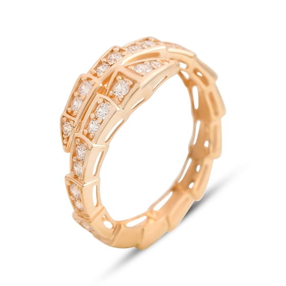 Золота каблучка з фіанітами 0.68ct