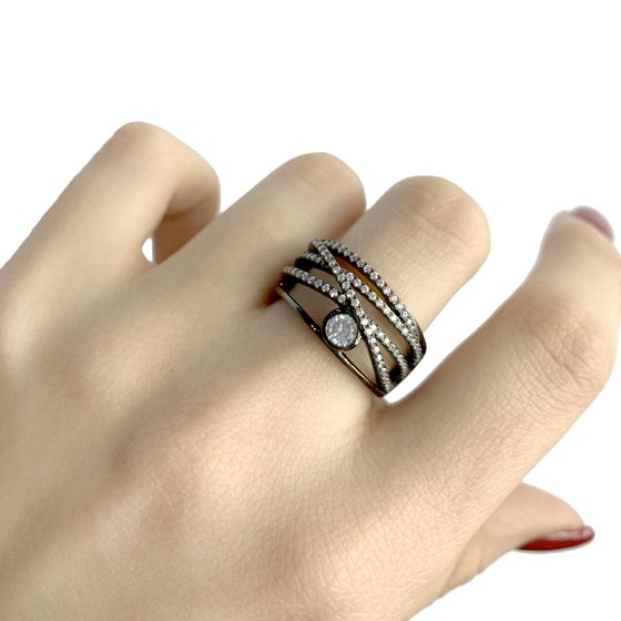 Silver Ring with Fianites