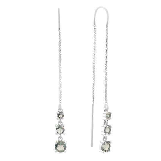 Серебряные серьги с топазом Лондон Блю 1.333ct