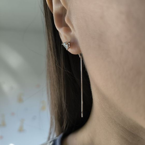 Серебряные серьги с фианитами