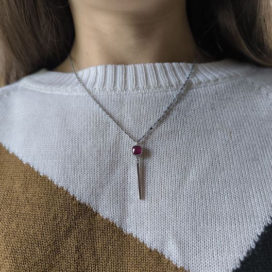 Серебряная подвеска с рубином 1.3ct