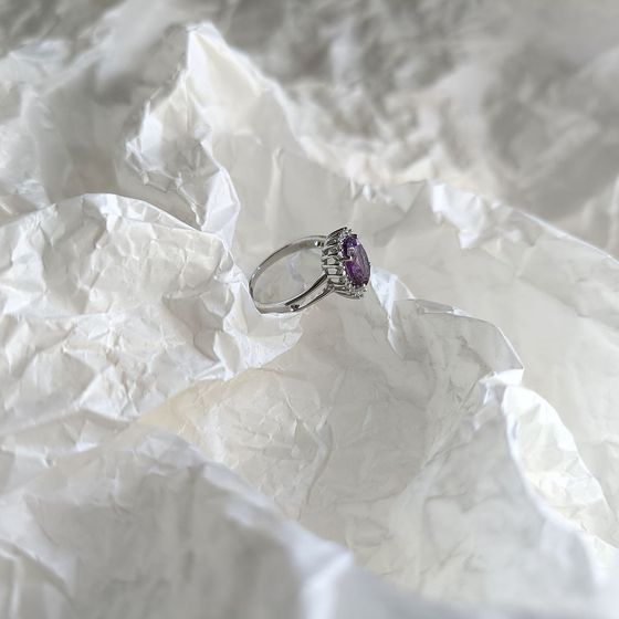 Silver ring with amethyst