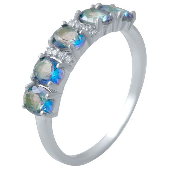 Silver ring with a 1.362 ct mystic topaz