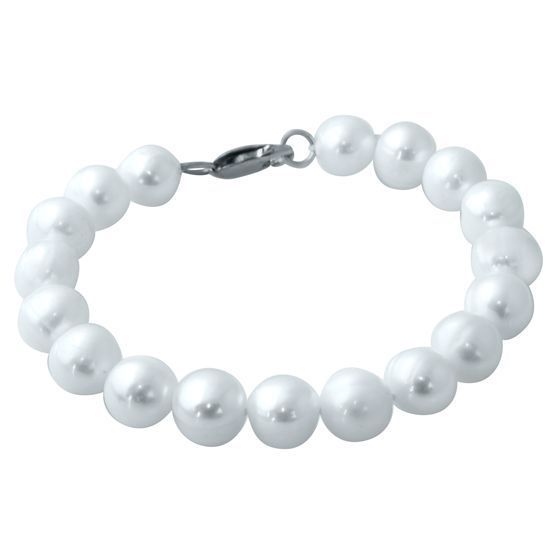 Silver bracelet with pearls