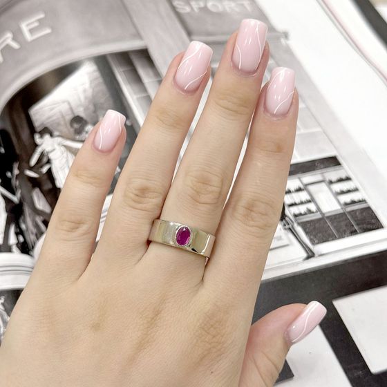 Silver ring with ruby 0.5ct