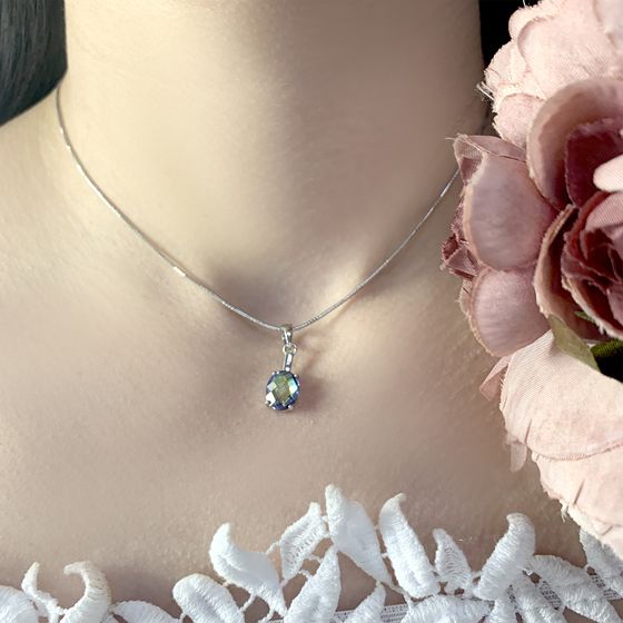 Серебряная подвеска с мистик топазом 4.507ct
