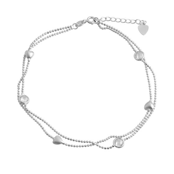 Silver leg bracelet with phianites