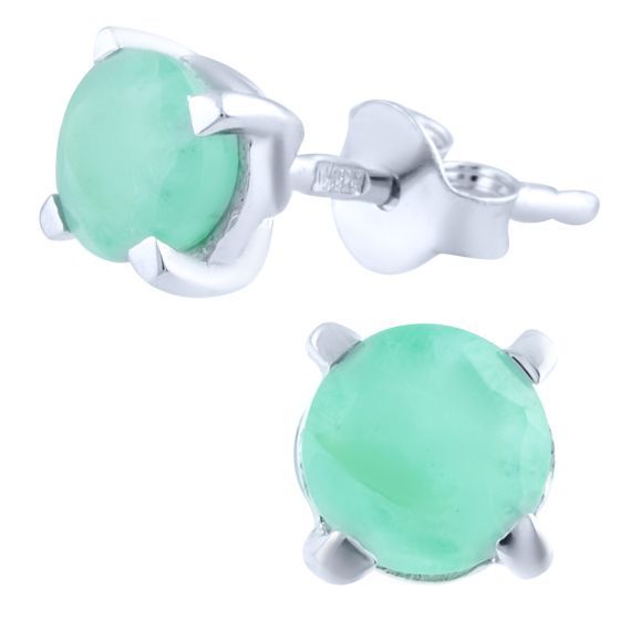 Silver earrings with a 0.892 ct emerald