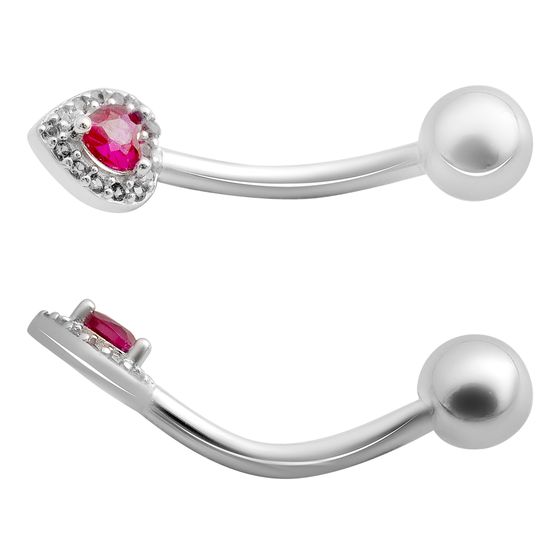 Silver piercing with cubic zirconia
