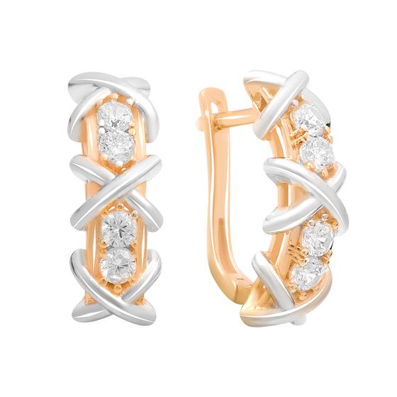 Срібні сережки з фіанітами 0.32ct