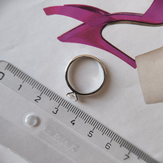 Silver ring with cubic zirconia