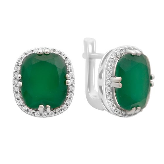 Серебряные серьги с агатом 10.207ct