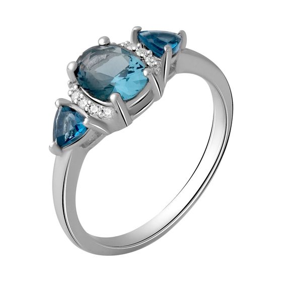 Silver Ring with a 1.594-carat London Blue Topaz