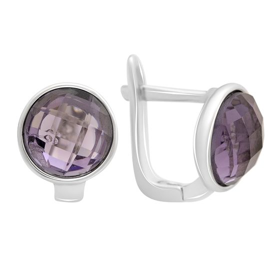 Silver earrings with cubic zirconia