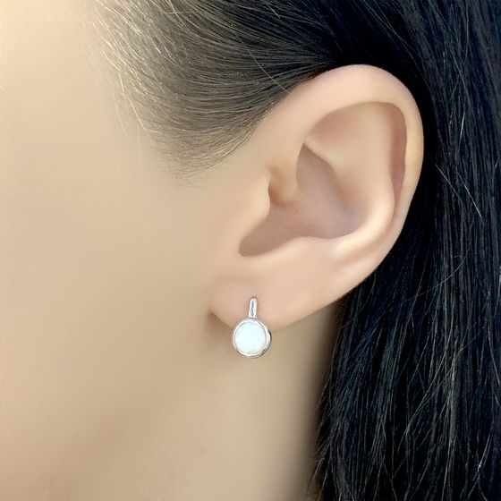 Серебряные серьги с опалом 0.65ct