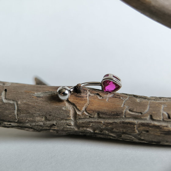 Silver piercing with cubic zirconia