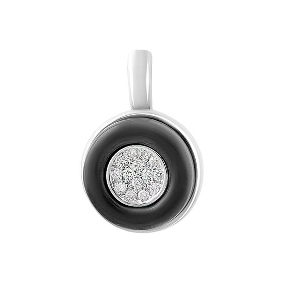 Silver pendant with ceramics, phianites