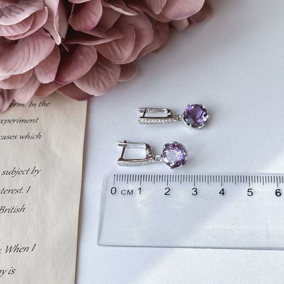 Silver earrings with amethyst 5.279ct