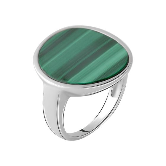 Silver ring with malachite