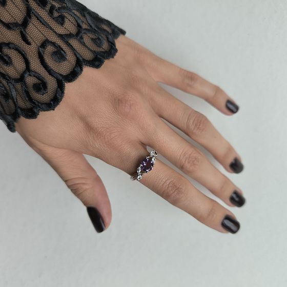 Серебряное кольцо с аметистом 1.55ct