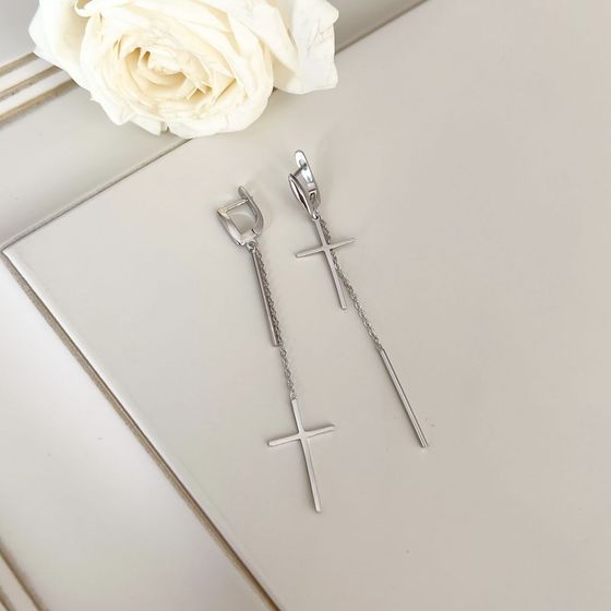 Silver earrings without stones