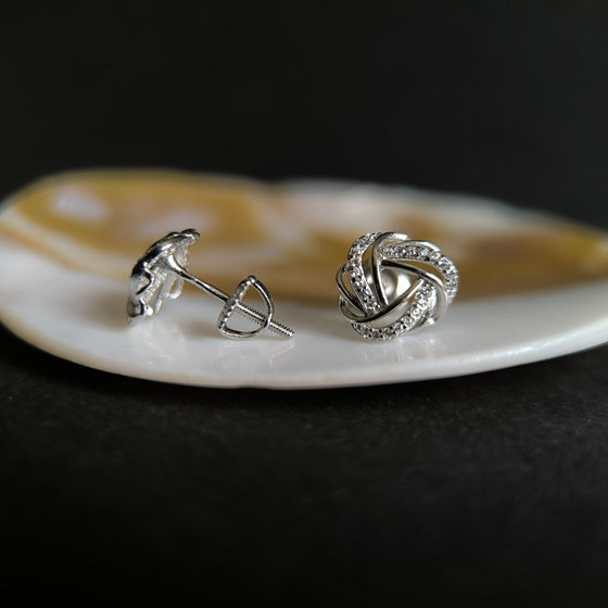 Silver Earrings with Cubic Zirconia