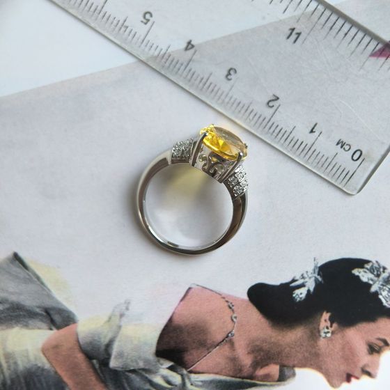 Sterling silver ring with citrine nano 5.065ct