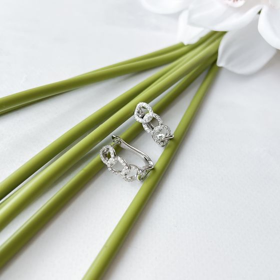 Silver Earrings with Fianites