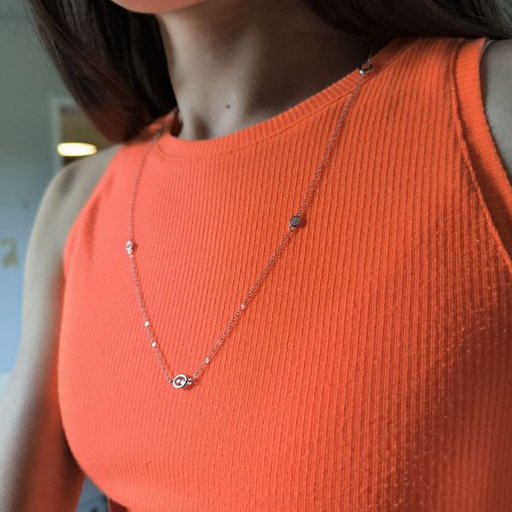 Серебряное колье с фианитами