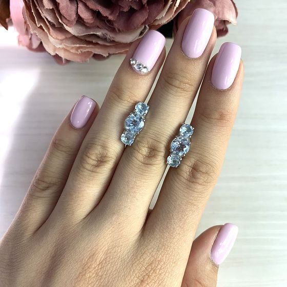 Серебряные серьги с топазом 5.778ct