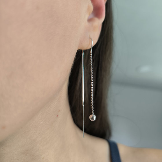 Silver earrings without stones