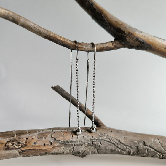 Silver earrings without stones