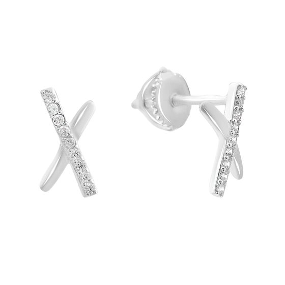 Silver earrings with cubic zirconia