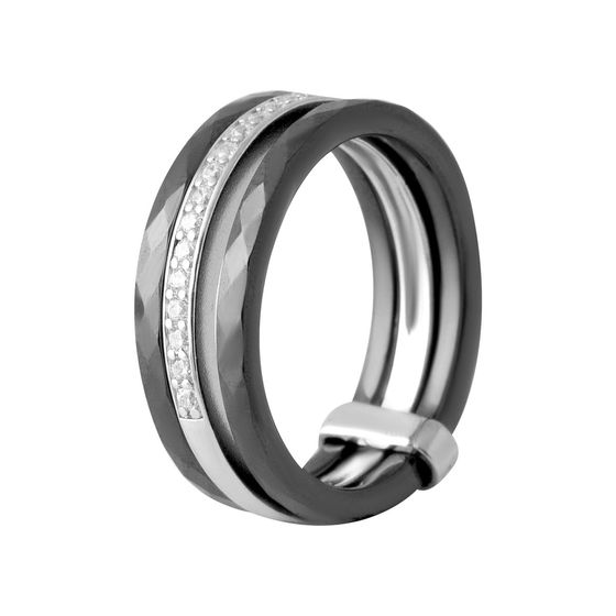 Silver ring with ceramics