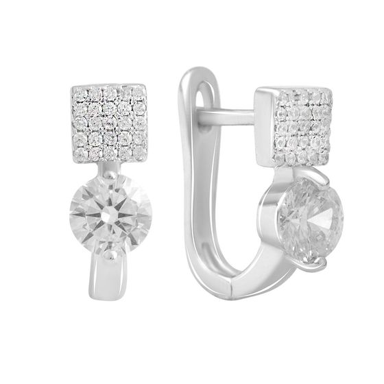 Silver Earrings with Fianites
