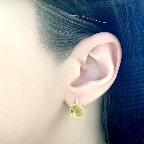 Silver Earrings with Citrine (nano, 5.475 ct)