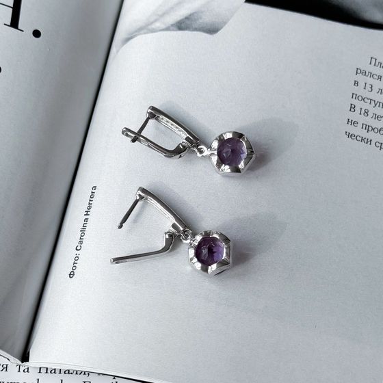 Silver earrings with amethyst 5.279ct