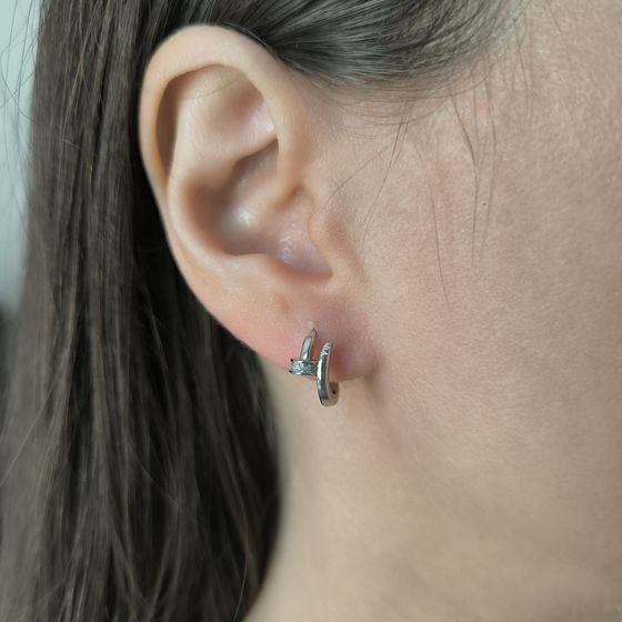 Серебряные серьги с фианитами
