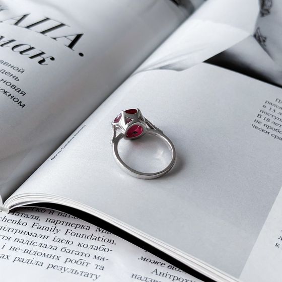 Silver ring with ruby 5.322ct