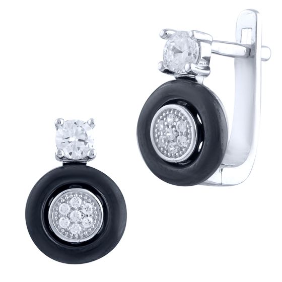 Silver earrings with ceramics