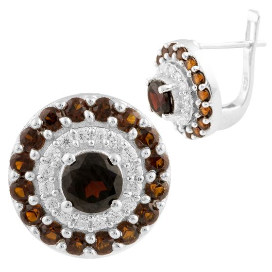 Silver earrings with garnet 3.18ct