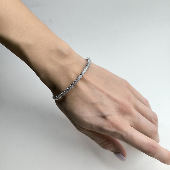 Серебряный браслет с фианитами