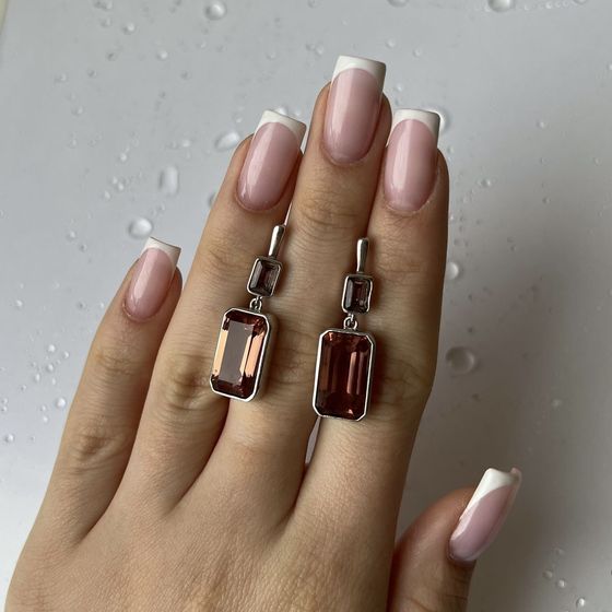 Серебряные серьги с султанитом 13.108ct