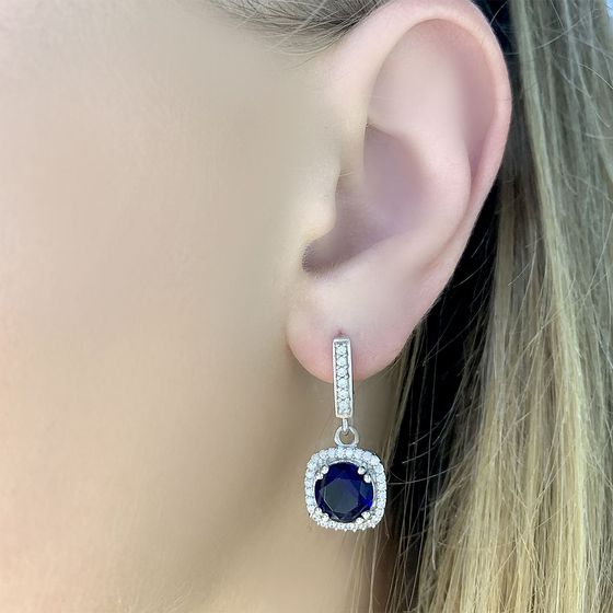 Срібні сережки із сапфіром nano 3.731ct