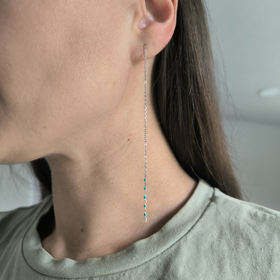 Silver Earrings with Enamel