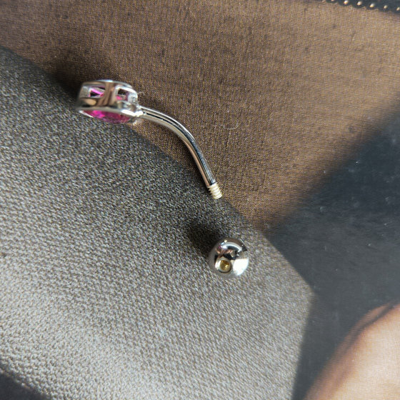 Silver piercing with cubic zirconia